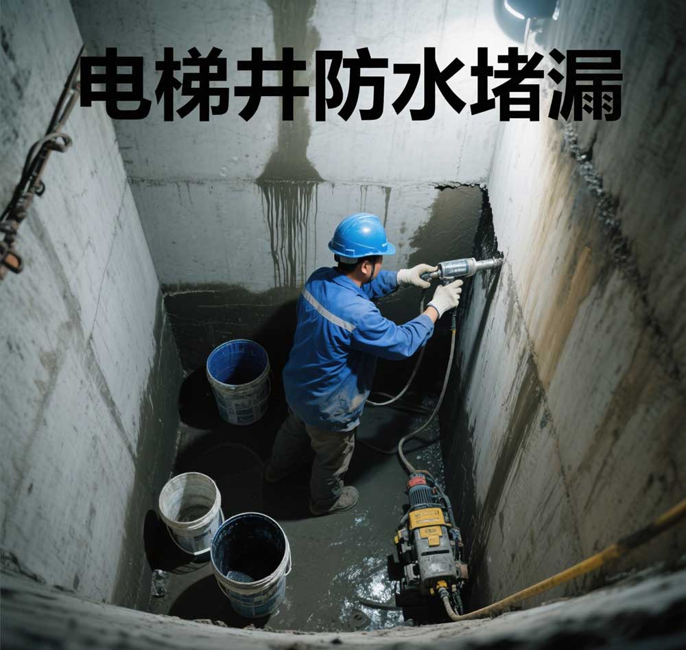 电梯井防水堵漏，江门专业电梯井漏水维修公司